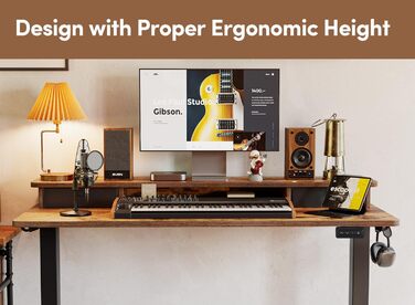 Електричний стіл CUBICUBI з регулюванням висоти, Stehpult T-подійна ніжка зі сталі, пам'ять, антиколізійна система, чорний каркас/стільниця