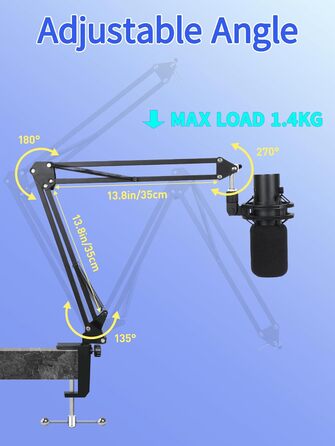 Стійка для мікрофона HyperX QuadCast з поп-фільтром та тримачем YOUSHARES для QuadCast S, Blue Yeti, Razer Seiren Mini V3