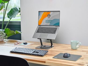 Регульована підставка для ноутбука Trust Zeff 16 дюймів з 360° обертанням, чорна