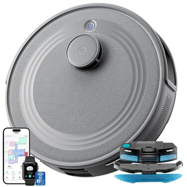 Робот-пилосос LEFANT M2 з функцією миття підлоги, 6000Pa, LiDAR навігація, зони заборони, 140 хв, багатоступеневе картування, для тварин, килимів та твердих поверхонь