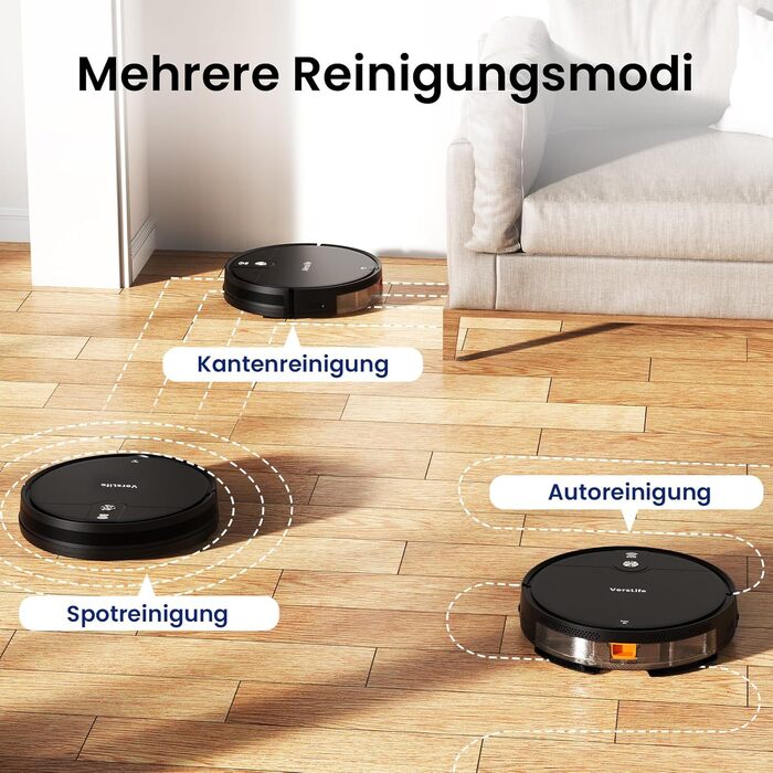 Робот-пилосос VersLife L6 з функцією миття підлоги, 120 хв роботи, керування через додаток/Wi-Fi/Alexa