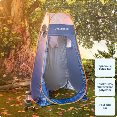 Намет Alpcour Pop-Up - захисний намет для туалету, душу та роздягальні. Просторий, водонепроникний, для кемпінгу та відпочинку на природі. Стабільний, легко складається.