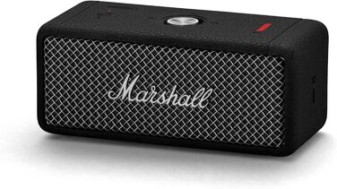 Портативна Bluetooth-колонка Marshall Emberton II, бездротова, стійка до пилу та води IP67, стереопара, до 30 годин роботи, швидка зарядка, для дому та вулиці, чорна зі сталлю