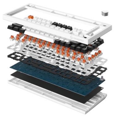 Бездротова механічна клавіатура GamePro Asgard Valhalla (MK160W Pro) 75% QLAB orange switches