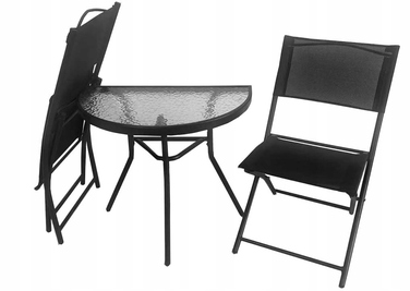 Комплект садових меблів Atos, метал, чорний, 3 предмети