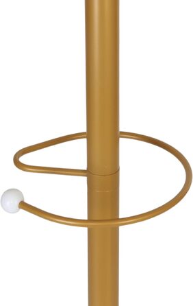 Стійка для одягу Relaxdays з підставкою для парасольки, 16 гачків, 176,5 x 36,5 см, мармурова основа, золота/біла