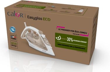 Праска Calor Easygliss Eco, 2800 Вт, 50 г/хв (пар), 240 г/хв (парний удар), Durilium Airglide, Made in France, FV5780C0