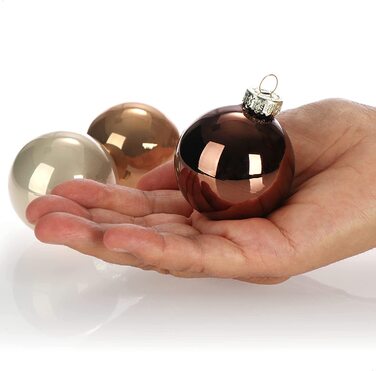 Різдвяна куля-скляні ялинкові кулі для різдвяної ялинки-прикраси для ялинки-ялинкові прикраси-скляні кулі (5 см, бронзового кольору), 12 шт.