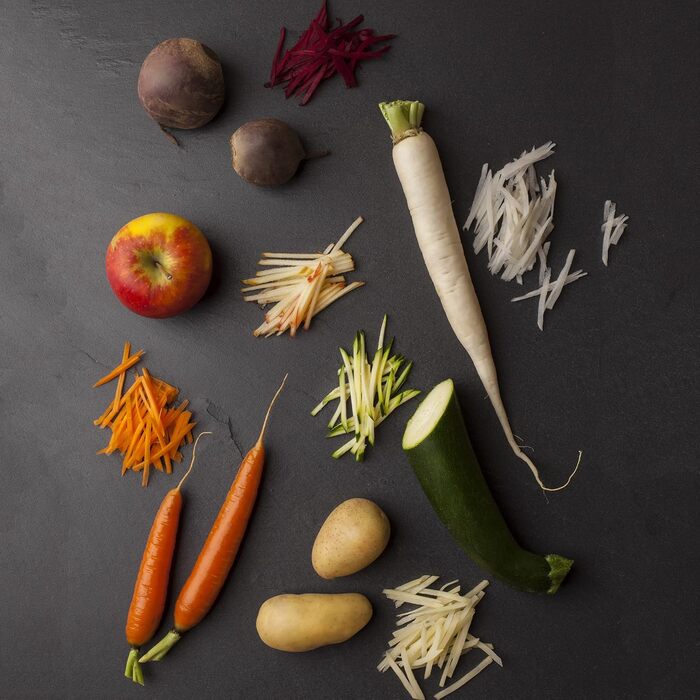 Мікроплан Профі Джулієн - овочевий тертак для картоплі, яблук, моркви, цукіні та червоного капусти (чорний, з нержавіючої сталі)