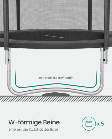 Батут SONGMICS вуличний Ø427 см з захисною сіткою, драбиною та м'якими стійками, чорний