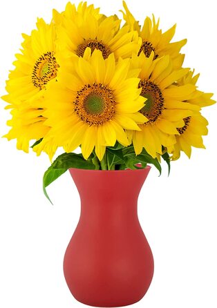 Тренд для дому ваза для квітів ваза скляна скляна ваза для квітів скляна ваза для квітів настільна декоративна ваза прозора скляна декоративна ваза для вітальні декоративна ваза 2410 мл год 18 см / мак (червоний, 1229 мл)