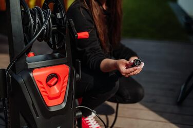 Високотискний мийник Lehmann з алюмінієвим насосом, 240 бар, 480 л/год, 2200 Вт, шланг 10м, компактний очисник площ (Missouri)