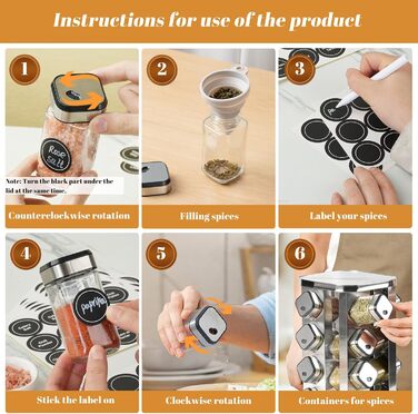 Набір скляних банок для спецій з дерев'яними кришками з акації, 24 шт. (120 мл)