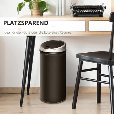 Сміттєве відро Ribelli з датчиком - автоматичне відкривання/закривання, 50 літрів, чорний