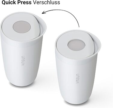 Термокружка VINSUN 350 мл з нержавіючої сталі, подвійні стінки, Quick Press, для кави та інших напоїв