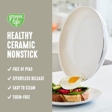 Набір кухонного посуду GreenLife Soft Grip 8 предметів: антипригарне покриття, кераміка, без ПТФЕ, для приготування, смаження, тушкування, з кришками, не нагріваються ручки
