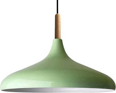 Кухонний світильник підвісний з дерева та металу 35 см, підвісний світильник обідній стіл, підвісний світильник для вітальні, кухонні лампи E27, підвісний світильник Mint Green для спальні, вітальні, освітлення стелі Mint Green 35 см