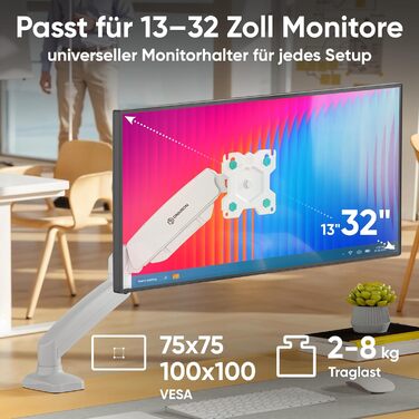 Кріплення для монітора ONKRON G80-B (G80-W) - тримач для екрану 13-32