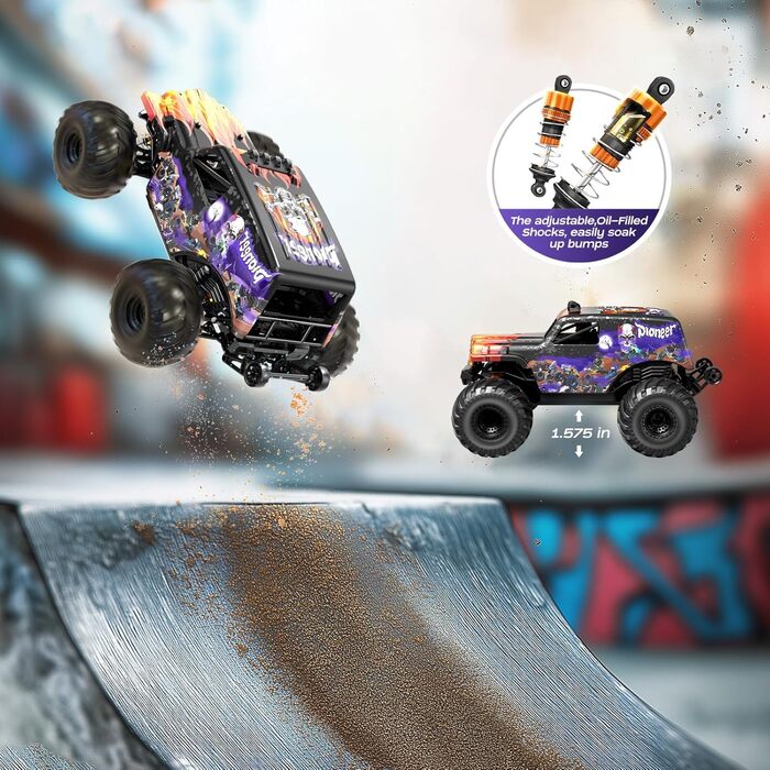 Радіокерований автомобіль 1/14 Brushless 70 км/год, 4WD, амортизатори, 2x LiPo акумулятори, фіолетовий - для дорослих