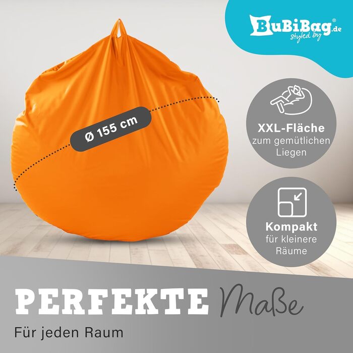 Крісло-мішок BuBiBag 2в1, Ø 85 см, блакитний, для дому та вулиці, водонепроникний, для дітей, середній розмір