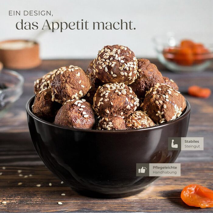 Набір посуду Tectake 30 предметів для 6 осіб, керамічний посуд, набір тарілок, мисок та чашок, придатний для миття в посудомийній машині та використання в мікрохвильовій печі - (Abyss Blue)