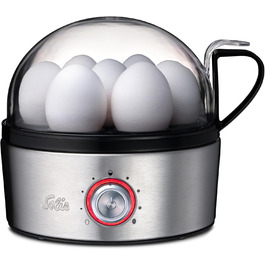 Яйцеварка Solis 8272 з функцією пароварки – нержавіюча сталь, до 7 яєць, регулювання ступеня готовності, LED-дисплей, звуковий сигнал, безпечна та легка у чищенні