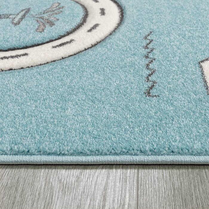 Дитячий килимок Дитяча кімната Сучасний навчальний килимок Дизайн будинку Street Car в синьому кольорі, Розмір 120x170 см, 10-9-40-154 120 x 170 см Синій
