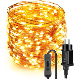 LED гірлянда для дому та саду 50м, 500 LED, мідний дріт, зірковий ефект, димування, пульт, вологостійка, для декору, на Новий Рік