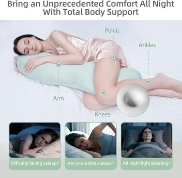 Ергономічна подушка для вагітних та сну на боці, комфортна подушка-боді для підтримки тіла