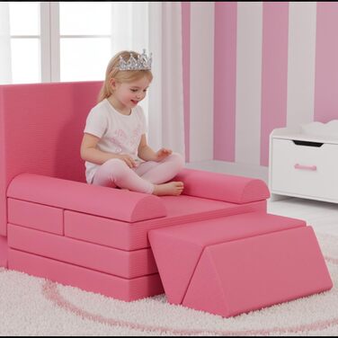 Дитяче ігрове диван-конструктор MAMIZO Cord, 15 частин, рожевий. Модульний диван-конструктор для гри та відпочинку в дитячій кімнаті. Оeko-Tex сертифікат.