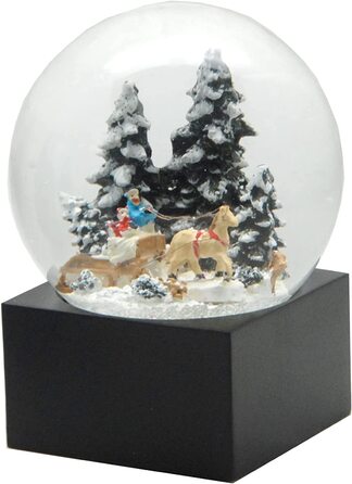 Декоративний шарм Minium Collection 20121 - Снігова Куля, Різдвяний Настрій, Катання на Санках, Ялинка на Підставці, Чорний колір, Pure-Line, діаметр 100 мм