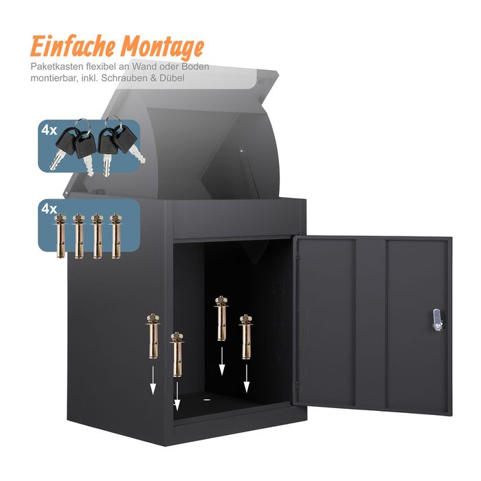 Коробка для зберігання Relaxdays, підходить для монтажу на підлозі та стіні