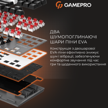 Бездротова механічна клавіатура GamePro Genesis Joker Pro (MK124G) 87% Red switches