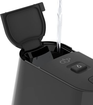 Breville HotCup - дозатор гарячої води 3 КВт, регульована висота чашки, 1,7 л, чорний, блискучий, VKT124