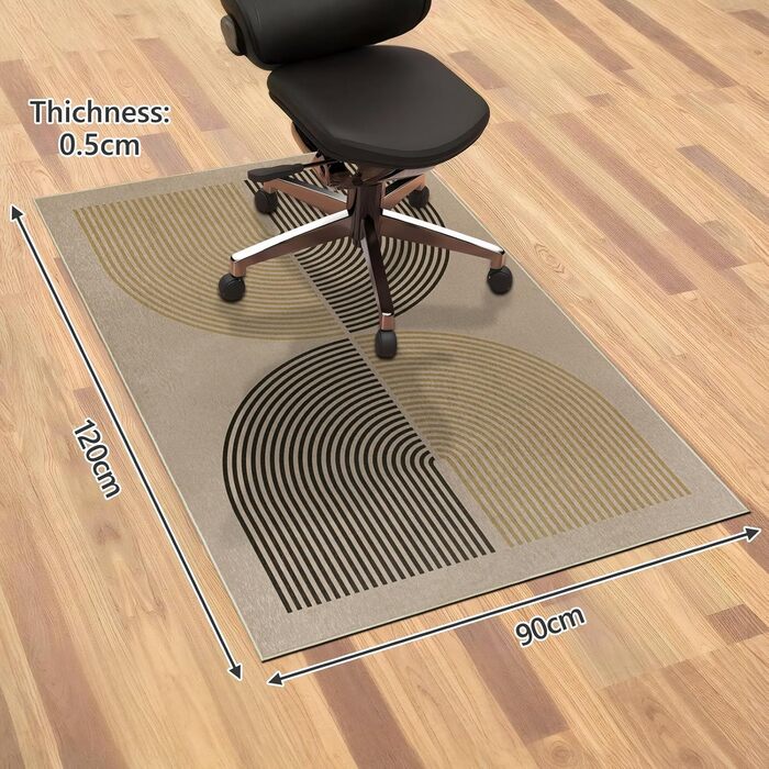 Килимок під офісний стілець 90x120 см, антиковзаючий, для дому, офісу, геймінгу та йоги, бежевий