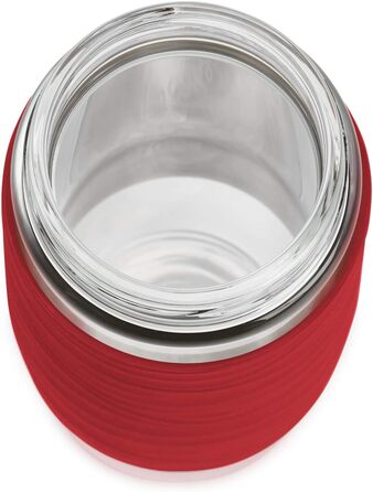 Чайний горнятко Emsa N20805 Teebecher з подвійними стінками, 0.4 л, знімний фільтр, без BPA, герметичне, не протікає, придатне для миття в посудомийній машині, 360° отвір (Червоний)