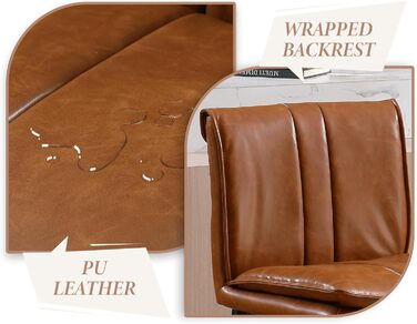 Набір з 2 барних стільців Chairus з PU шкірою, без підлокітників, для кухні, барної стійки, вітальні (зелений, коричневий)