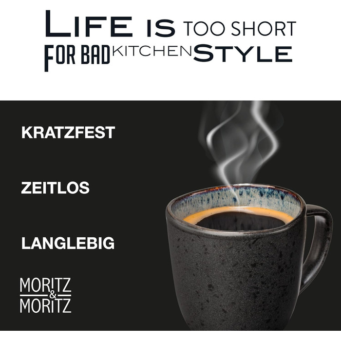 Набір кавових чашок Moritz & Moritz ORGANIC 6 шт. - сірий набір з міцної кераміки з унікальним градієнтом кольору, придатний для миття в посудомийній машині