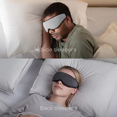 Маска для очей Ostrichpillow / ергономічна 3D маска / адаптується до форми обличчя / Маска для сну, відпочинку розслаблення / блокує світло для абсолютної темряви (темно-сірий)
