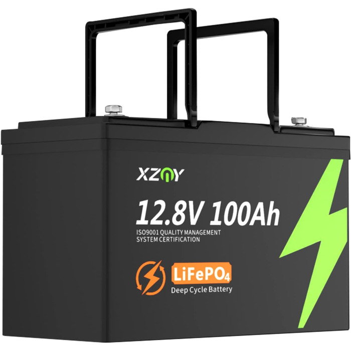 Літієва батарея XZNY 12V 100Ah Mini LiFePO4 зі 100A BMS для автофургонів, сонячних батарей та автономної мережі (4 упаковки)