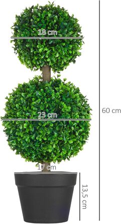 Набір HOMCOM з 2 шт. учних самшиту 90 см, стійка до ультрафіолету штучна рослина в горщику для прикраси та подарунка