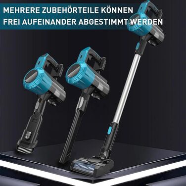 Акумуляторний пилосос, заміна для Makita 18V, 2 x 5.5AH акумулятори, 15000Pa, LED, 1.5L контейнер, для твердих поверхонь, килимів та шерсті тварин