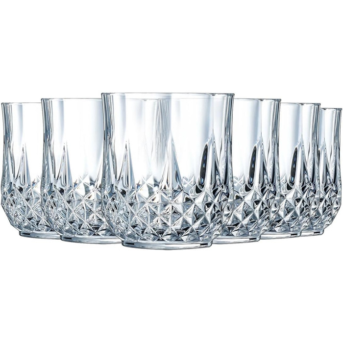 Келихи для коньяку Cristal d'Arques Paris Longchamp, 320 мл, 6 шт., з Kwarx, блискучі, міцні, прозорі