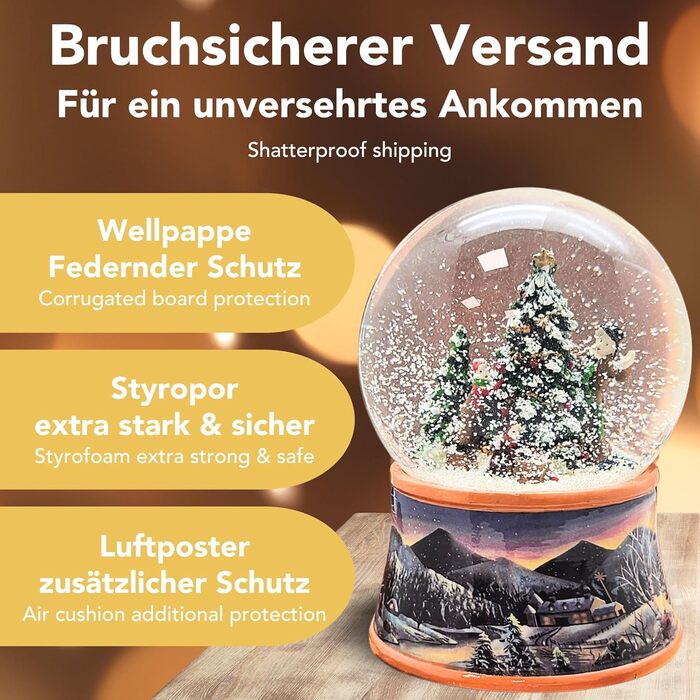 Шар Сніговий Засніжений Ландшафт з Механізмом - Декор Ялинки, 100 мм, 20273