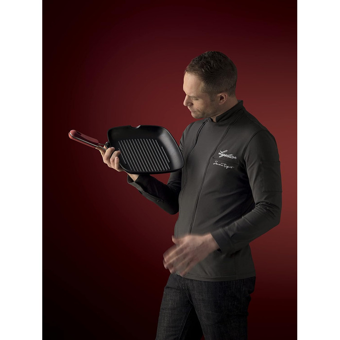 Сковорода гриль Lagostina Linea Rossa, антипригарне покриття, алюміній, 28 см, чорна