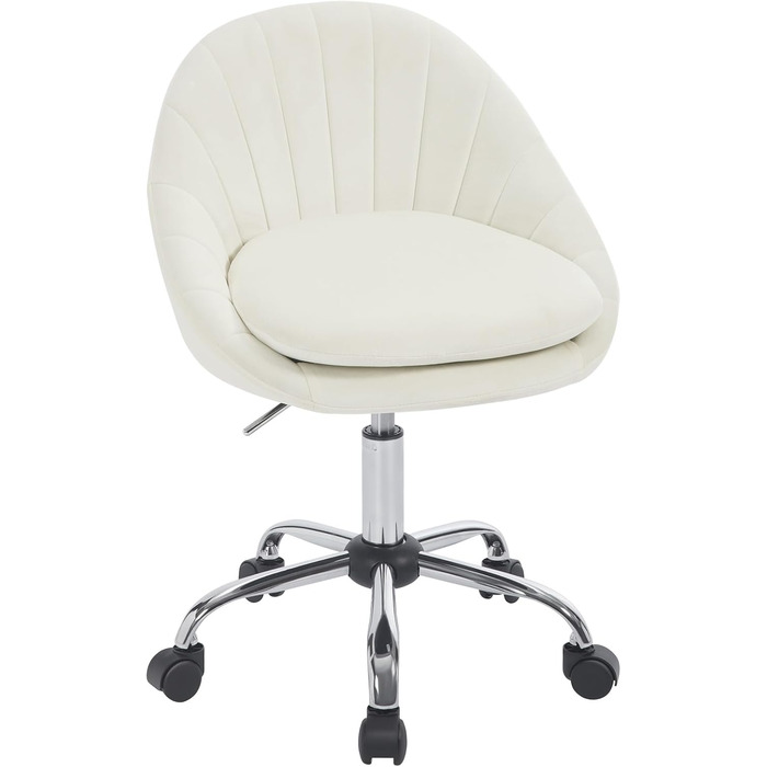 Крісло для дому та офісу WOLTU, ергономічне крісло, крісло для макіяжу, обертове крісло на колесах, крісло для робочого кабінету та спальні, з вагою до 150 кг, оксамит, бежеве, BS167cm