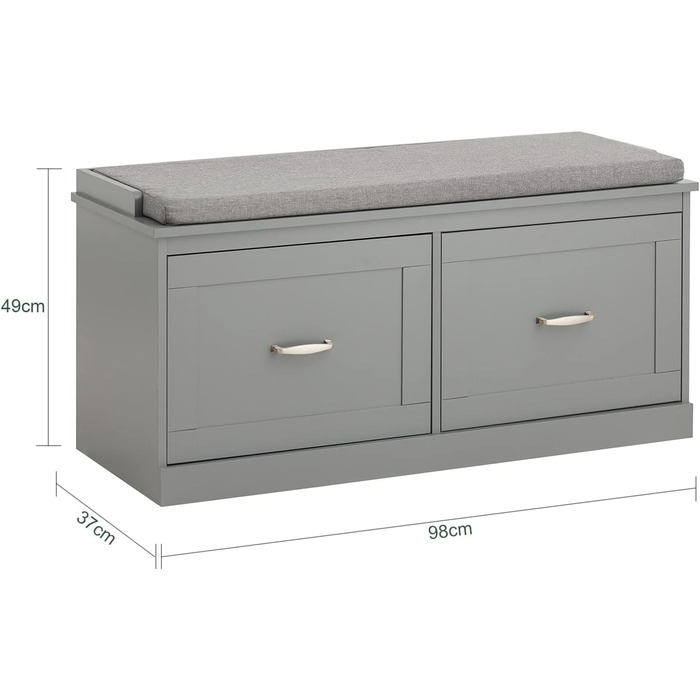 Полка для взуття SoBuy з місцем для сидіння, вузька, 98x49x37 см, FSR131-HG