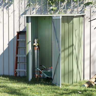 Outsunny Garden Shed Садовий сарай Садовий сарай з дверима Outdoor Steel Green 142 x 84 x 189 см | Аосом