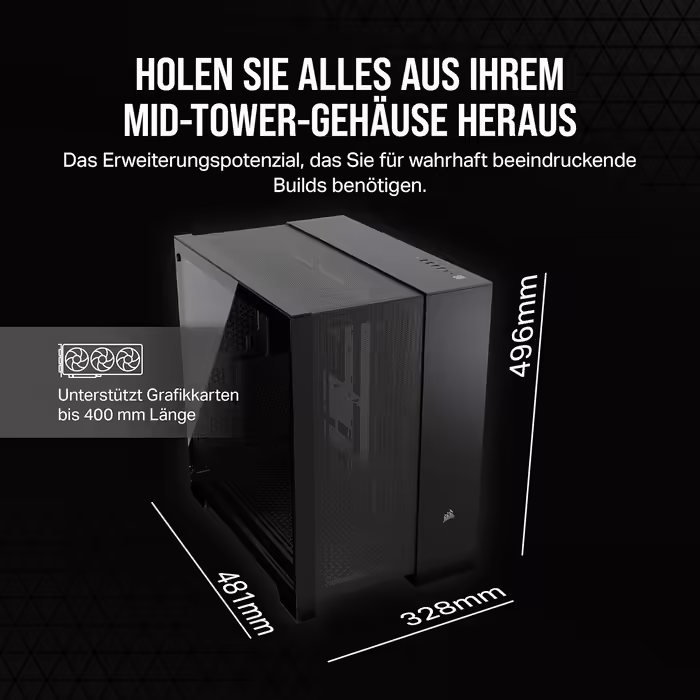 Корпус CORSAIR 6500D Airflow Mid-Tower ATX - двокамерна конструкція, висока гнучкість охолодження, чорний