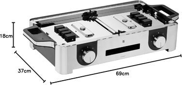 Електрогриль WMF Lono Master Grill 50x28 см з двома зонами нагріву, нержавіюча сталь, для барбекю